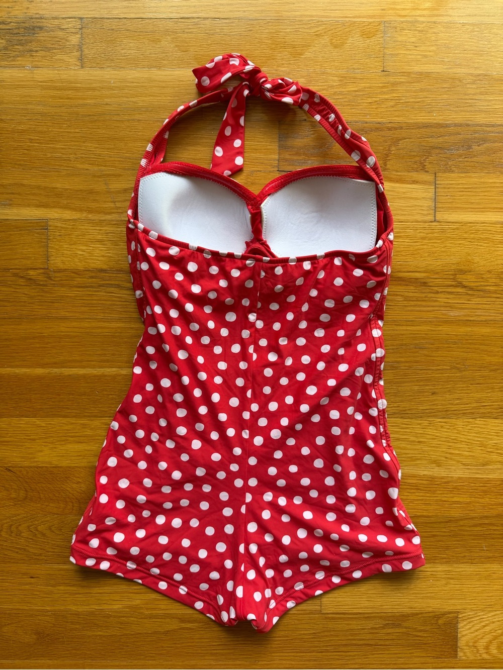 Seafolly Red & White Polka Dot Halter Romper Swimsuit – Size US 8 - Picture 2 of 6
